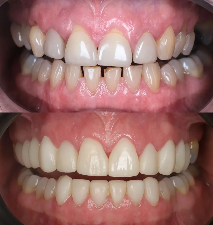 Natural-looking porcelain veneers at Queensway Dental